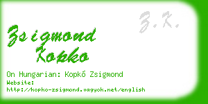 zsigmond kopko business card